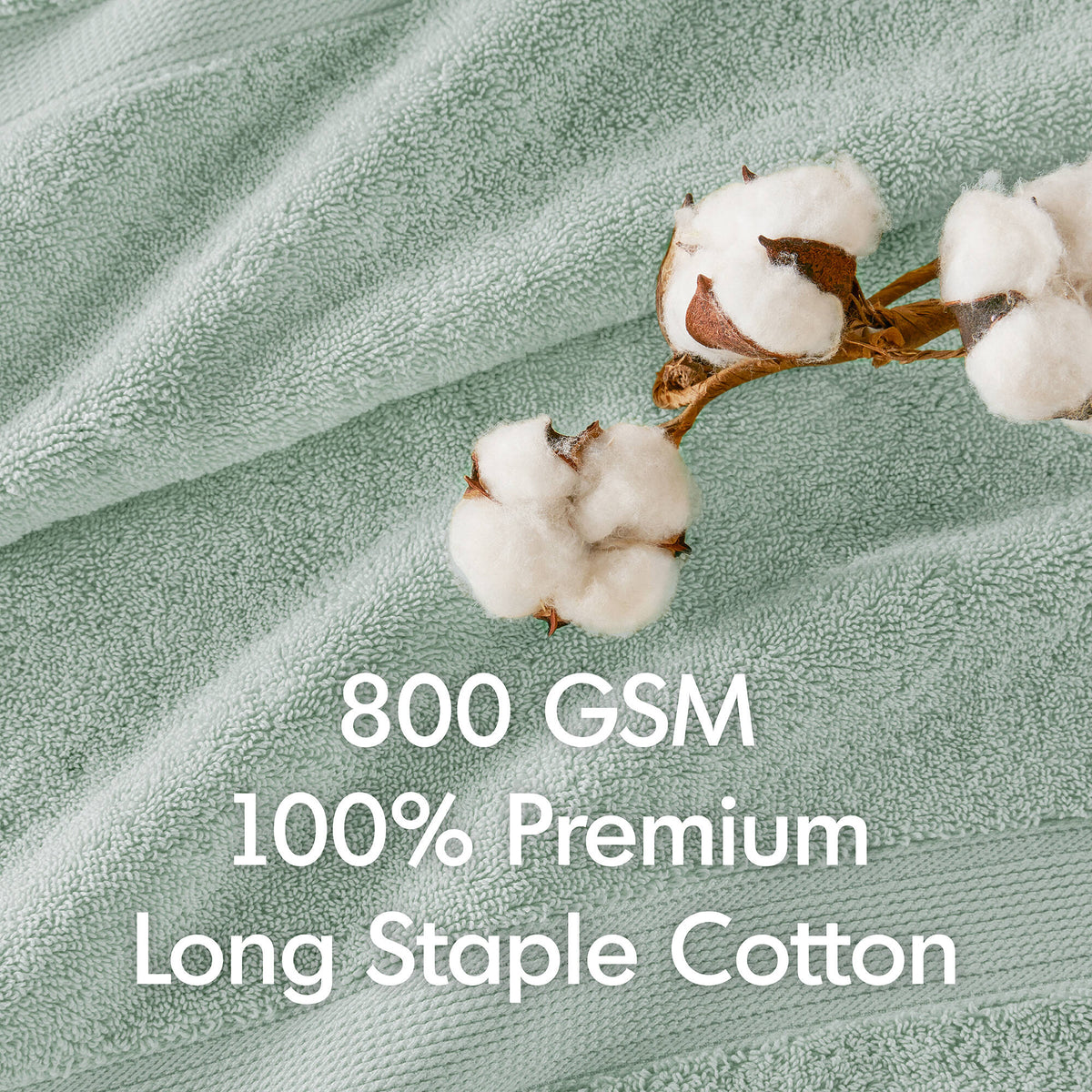 800GSM 100% Cotton 8 Piece Towel Set - Seafoam