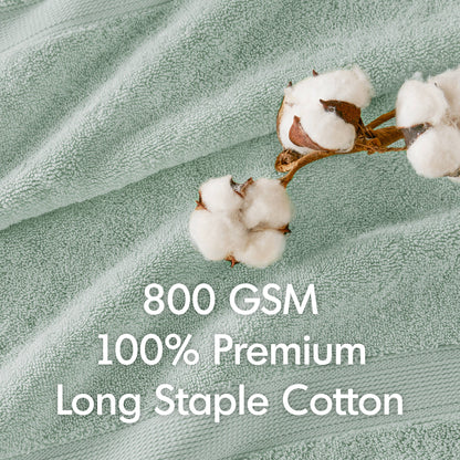 800GSM 100% Cotton 8 Piece Towel Set - Seafoam