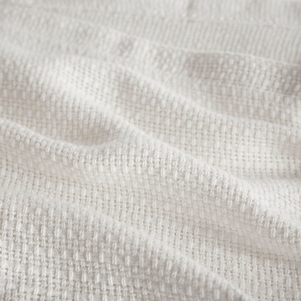 Freshspun Basketweave Cotton Blanket - Cream