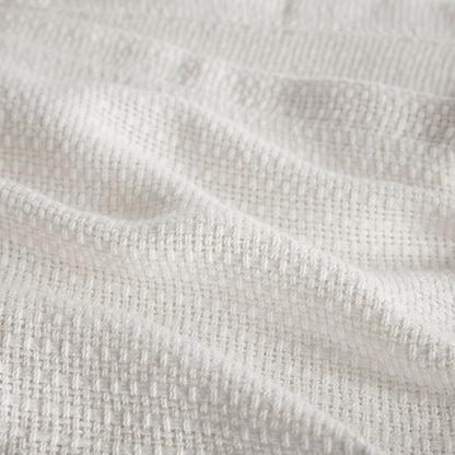 Freshspun Basketweave Cotton Blanket - Cream