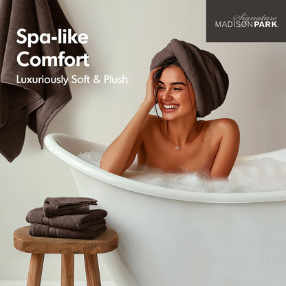 800GSM 100% Cotton 8 Piece Towel Set - Brown
