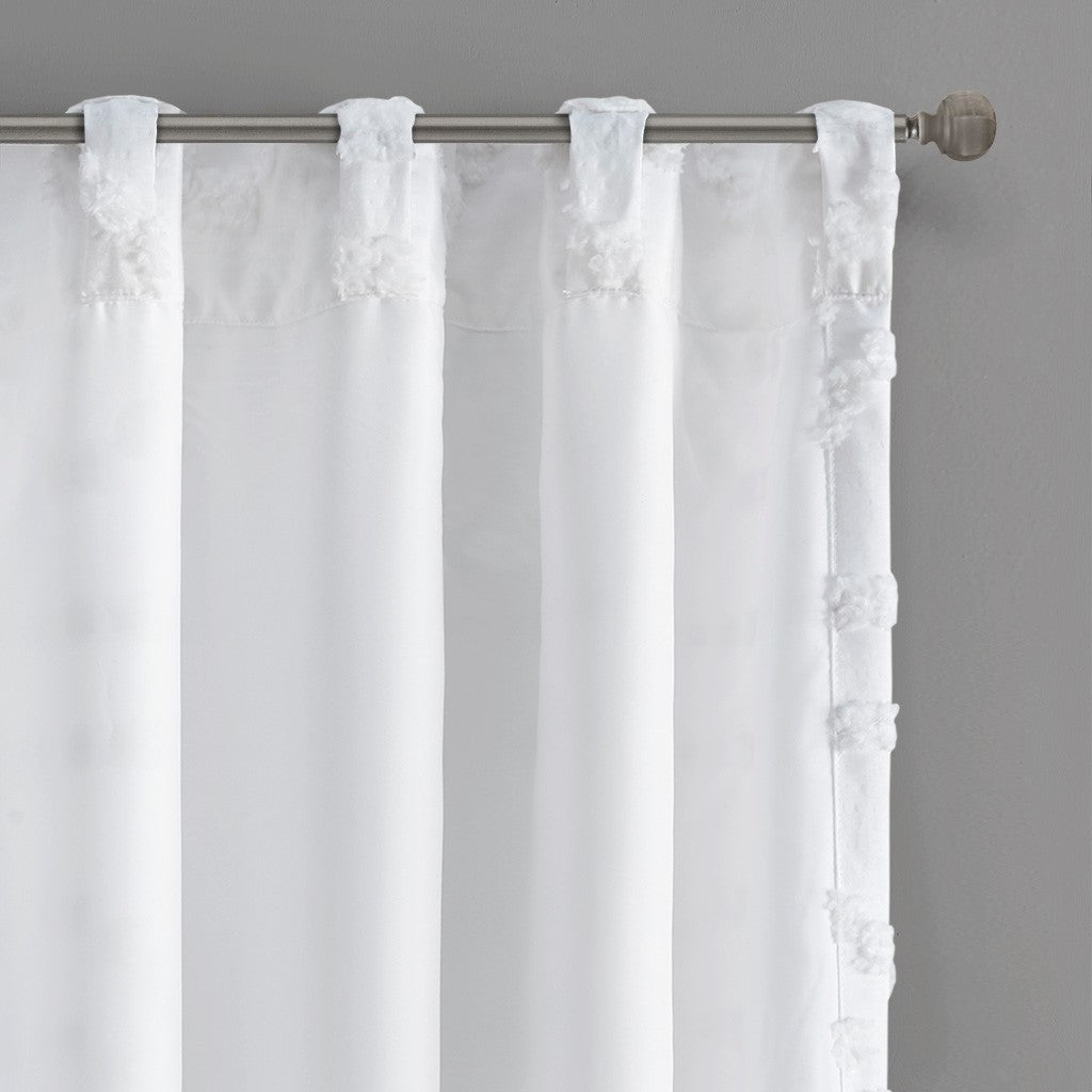 Annie Solid Clipped Jacquard Window Curtain