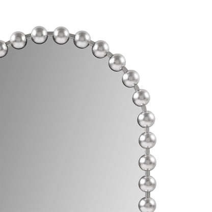 Marlowe 24X36 Arch Beaded Wall Mirror - Sliver