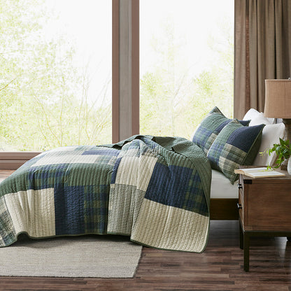 Mill Creek Oversized Cotton Quilt Set - Green