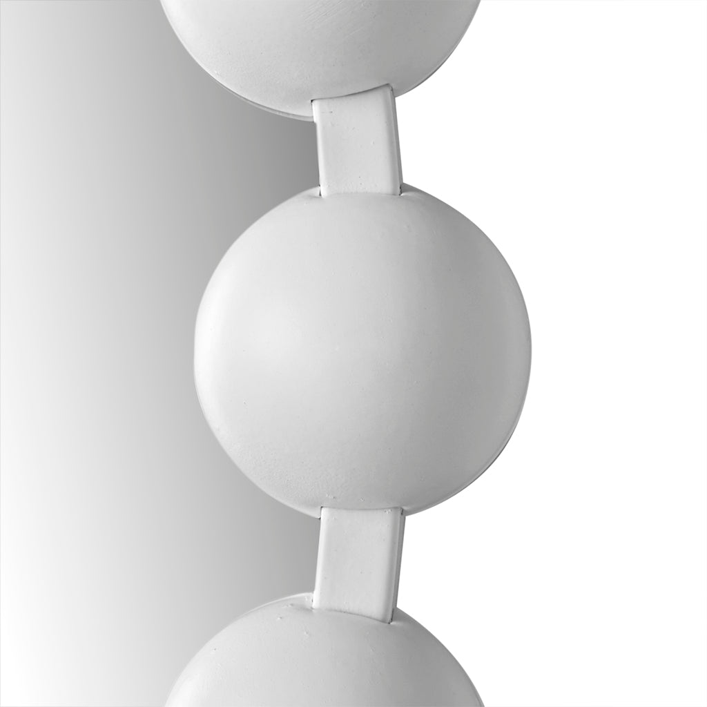 Marlowe Beaded Round Wall Mirror - White
