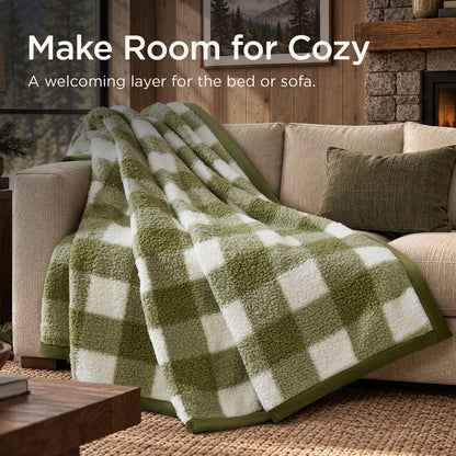 Burlington Berber Blanket - Green Buffalo