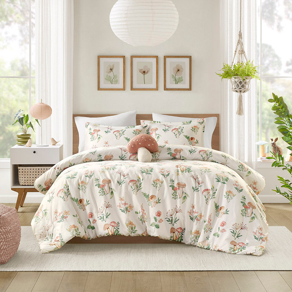 Gwen Mushroom Garden Comforter Set - Green