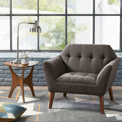 Newport Wide Mid-Century Modern Lounge Chair - Charcoal