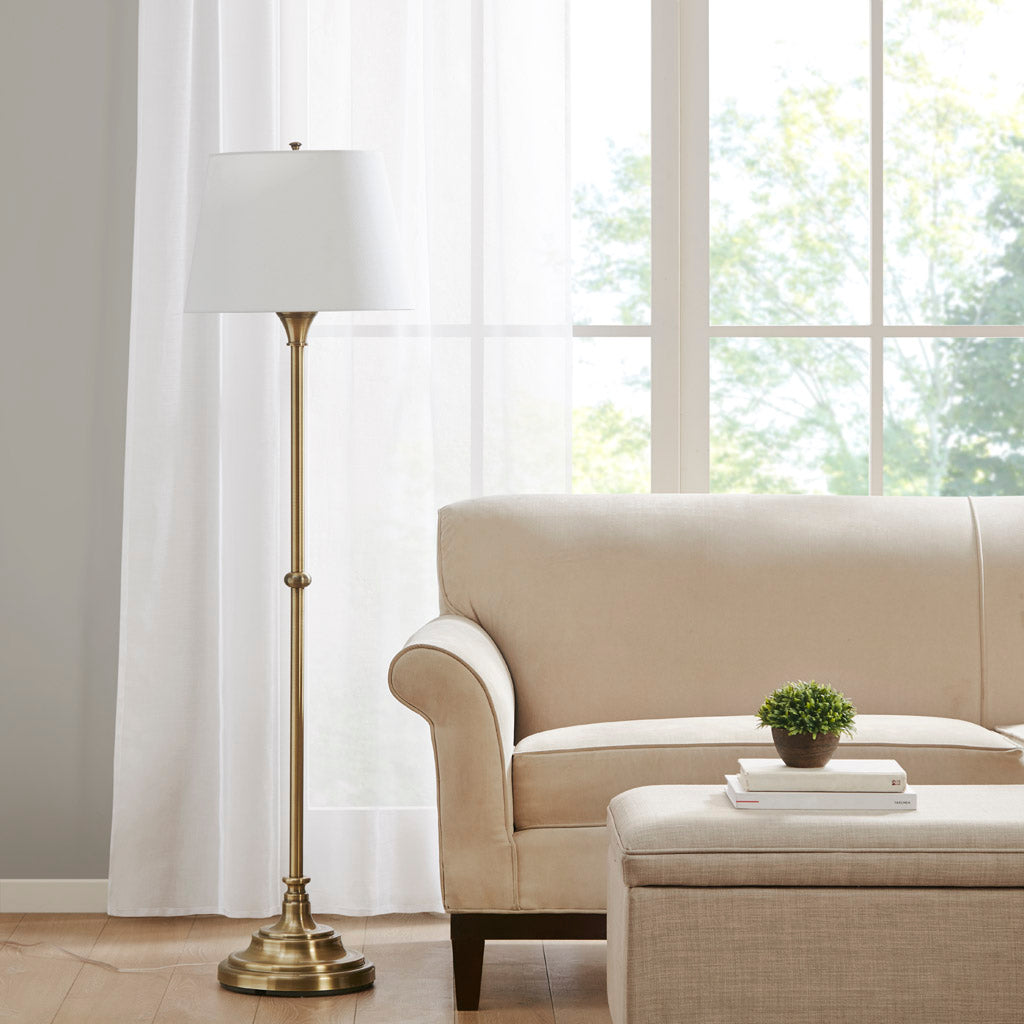 Aelorian Floor Lamp 59"H - Antique Brass