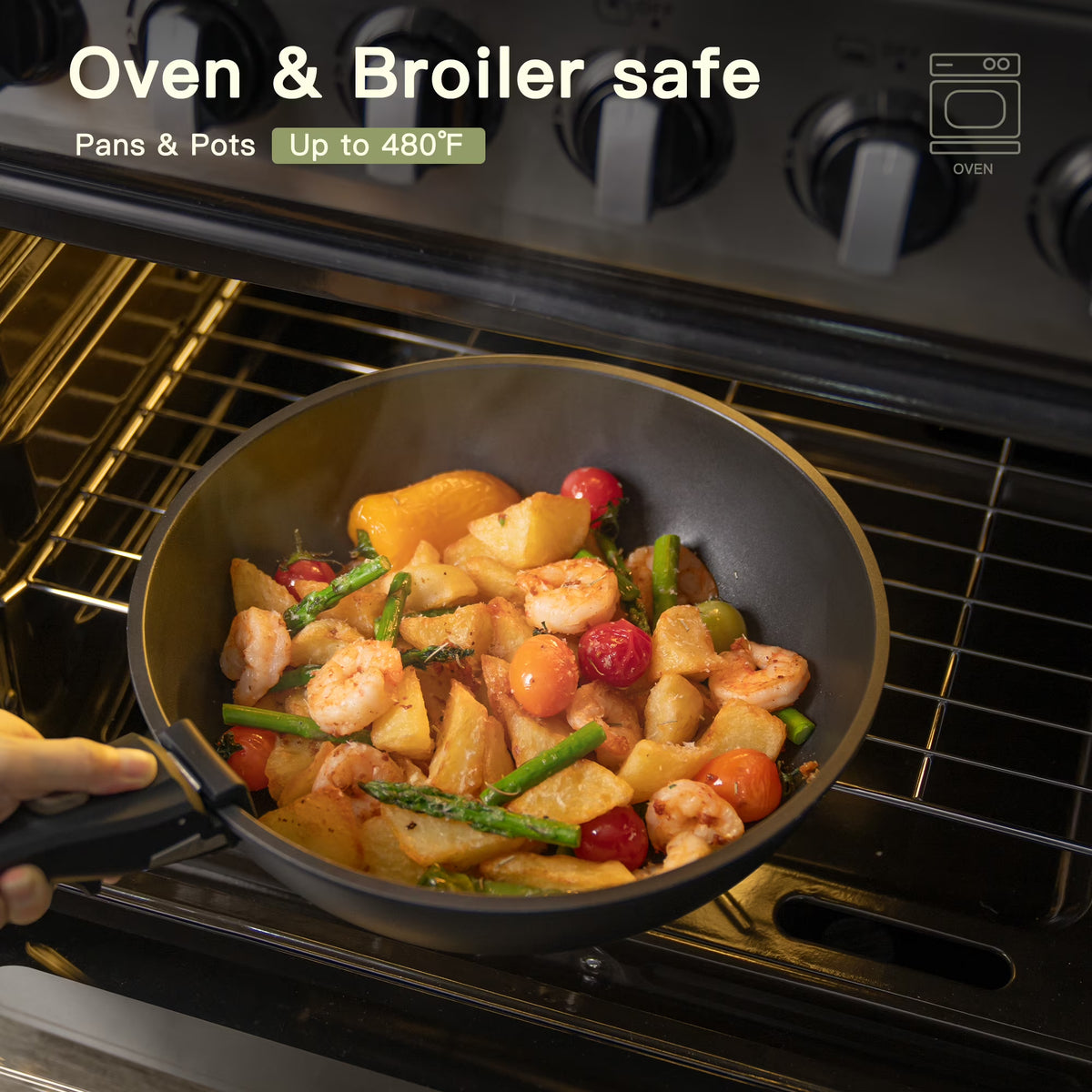 Astercook Stackable 20-Piece Pots & Pans Set – Space-Saving Nonstick Cookware