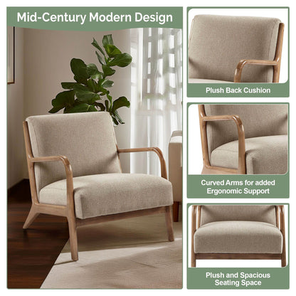 Novak Lounge Chair Set of 2 - Taupe
