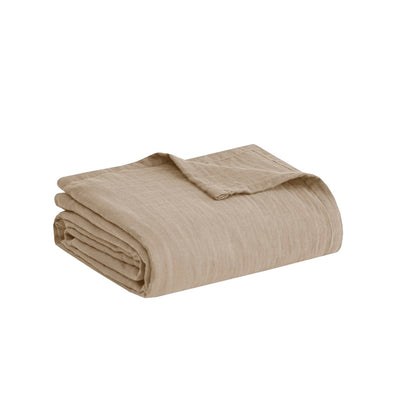 Gauze 100% Cotton Lightweight Blanket - Tan