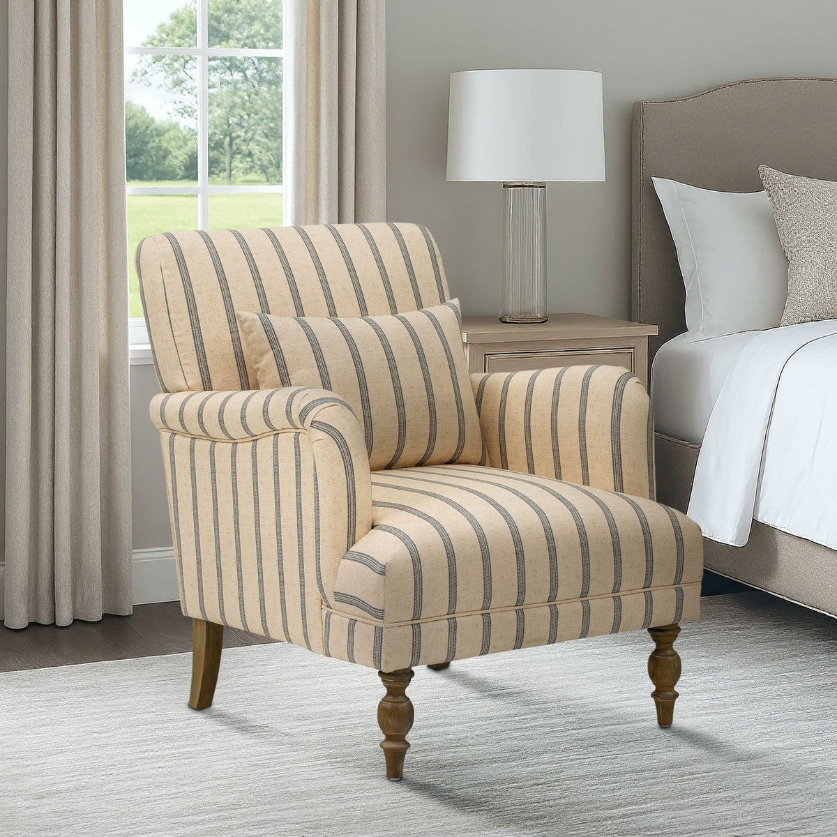 Amanda Accent Chair - Linen/Blue