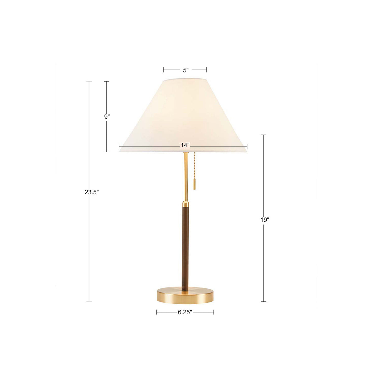 Bromley Two Tone Pull-chain Table Lamp - Gold/Brown