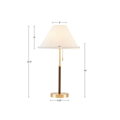 Bromley Two Tone Pull-chain Table Lamp - Gold/Brown