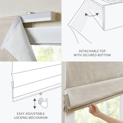 Quincy Cordless Roman Shade - Linen
