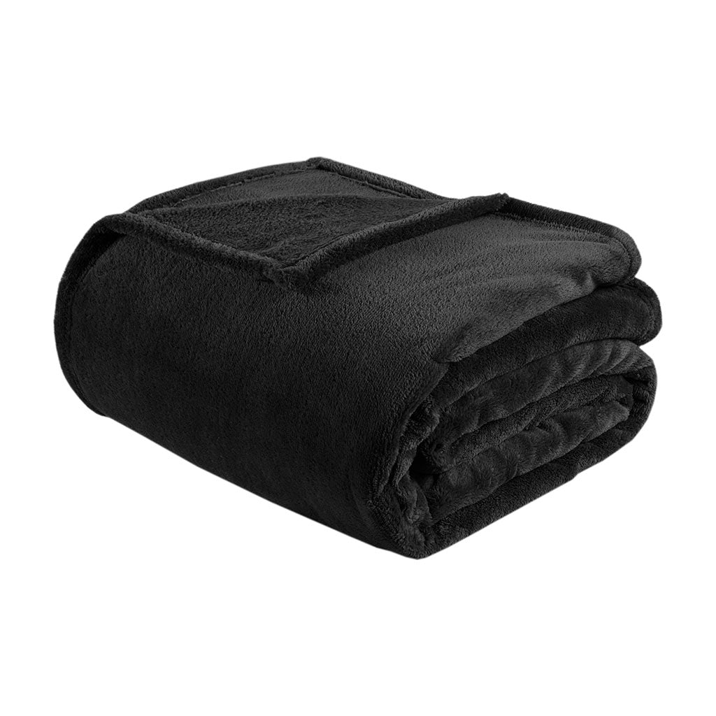 Microlight Plush Oversized Blanket - Black