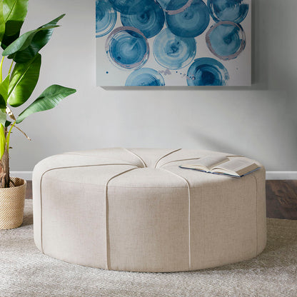 Ferris Oval Ottoman - Cream