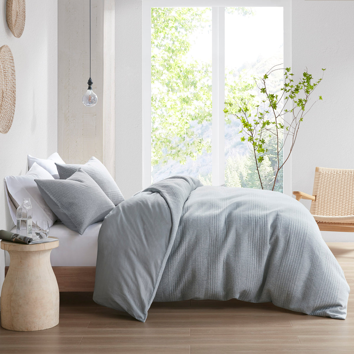 Ellis 3 Piece Duvet Set - Heathered Gray