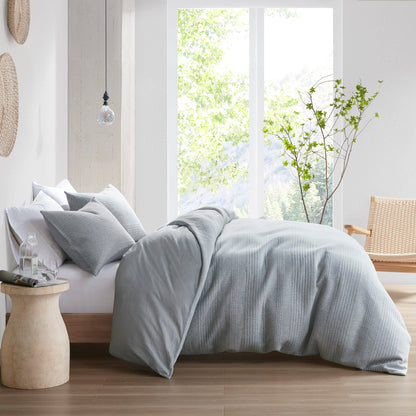 Ellis 3 Piece Duvet Set - Heathered Gray