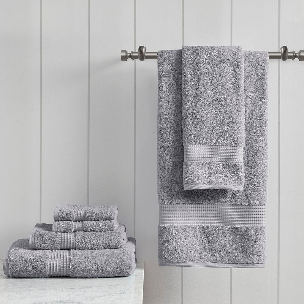 Organic 6 Piece Organic Cotton Towel Set - Grey
