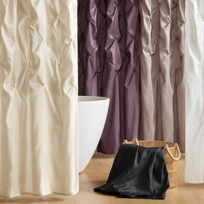 Laurel Tufted Semi-Sheer Shower Curtain - Ivory