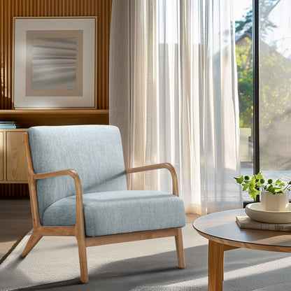 Novak Mid-Century Modern Accent Armchair - Light Blue