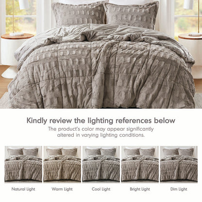 Gia Faux Fur Comforter Mini Set - Gray
