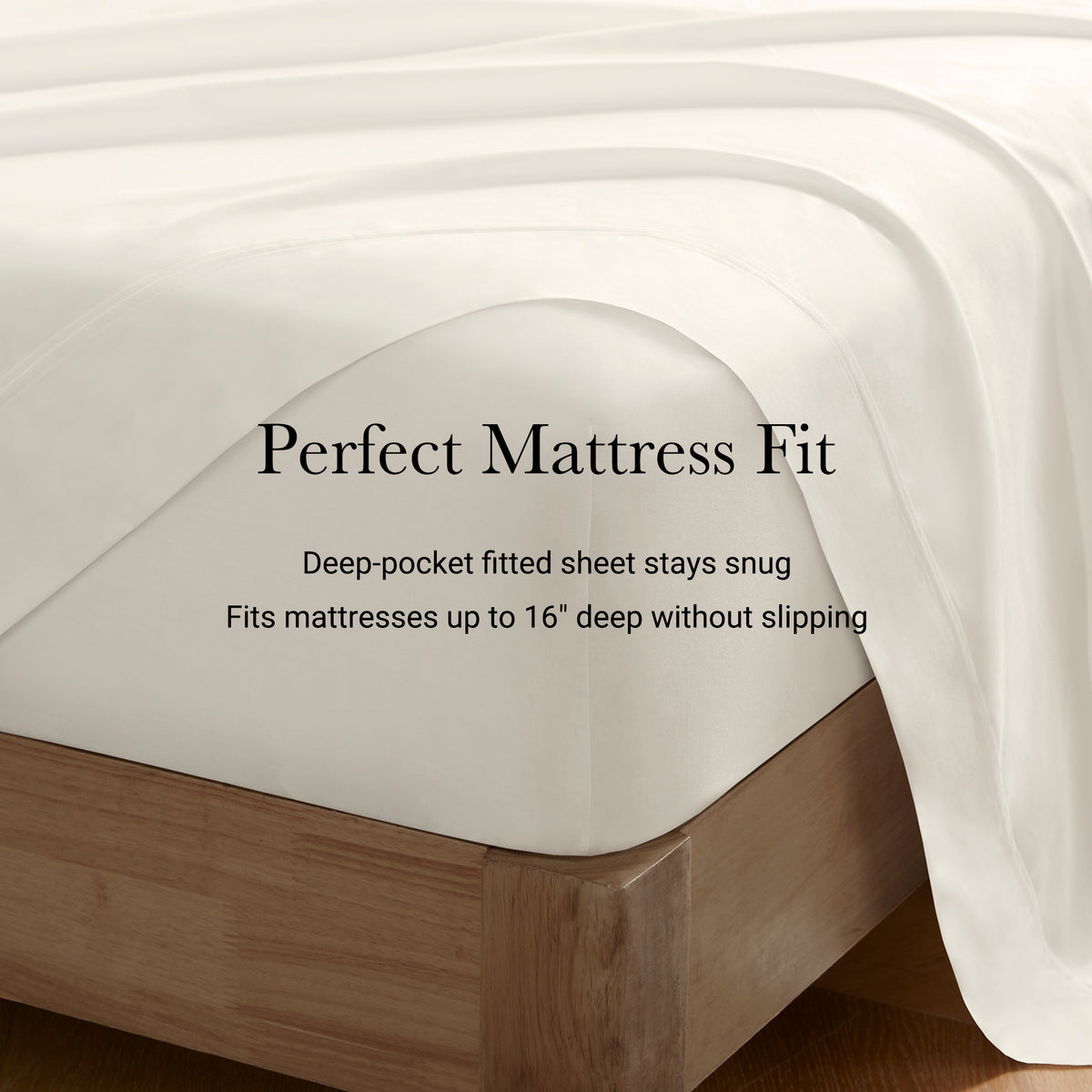 100% Egyptian Cotton Sateen Sheet Set - Off-White