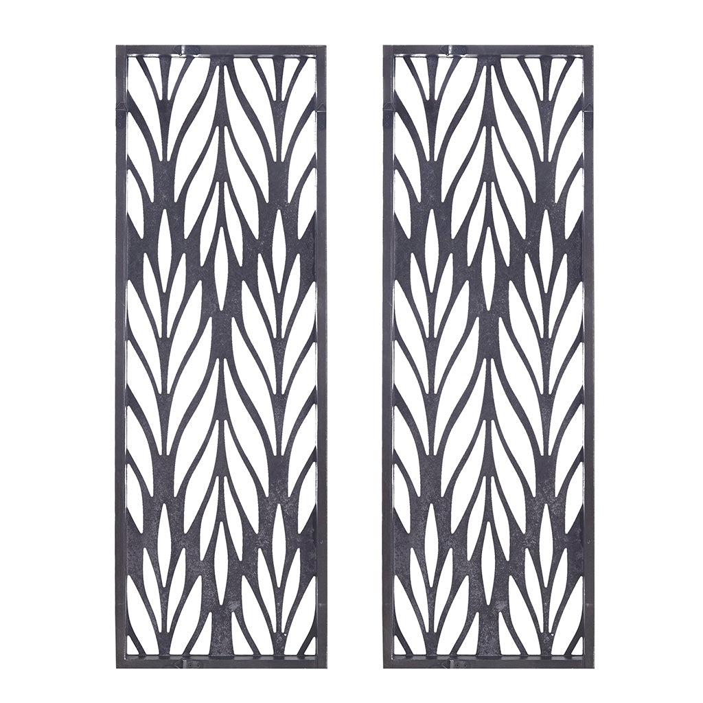 Florian Grey Laser Cut Wood 2-piece Panel Wall Decor Set - Reclaimed Grey