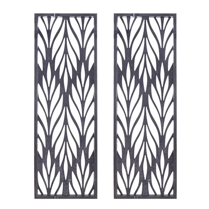 Florian Grey Laser Cut Wood 2-piece Panel Wall Decor Set - Reclaimed Grey