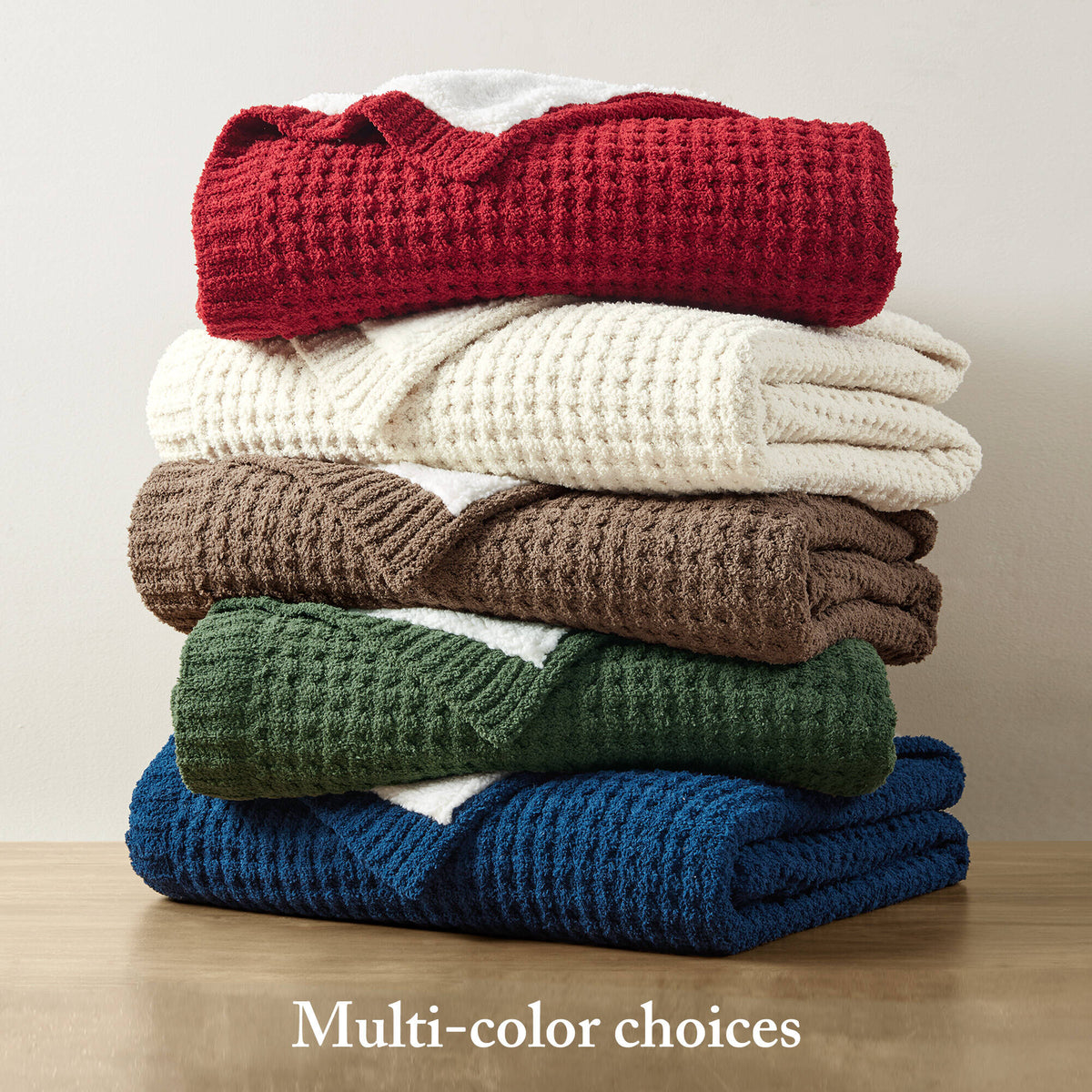 Rowan Waffle Knit Chenille Throw - Green