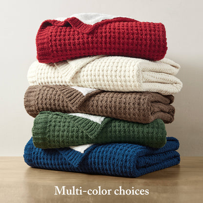 Rowan Waffle Knit Chenille Throw - Green