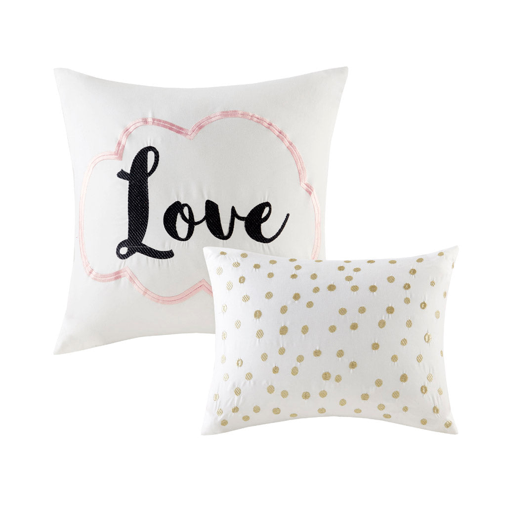 Raina Metallic Printed Comforter Set - Blush/Gold