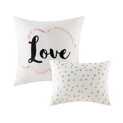 Raina Metallic Printed Comforter Set - Blush/Gold