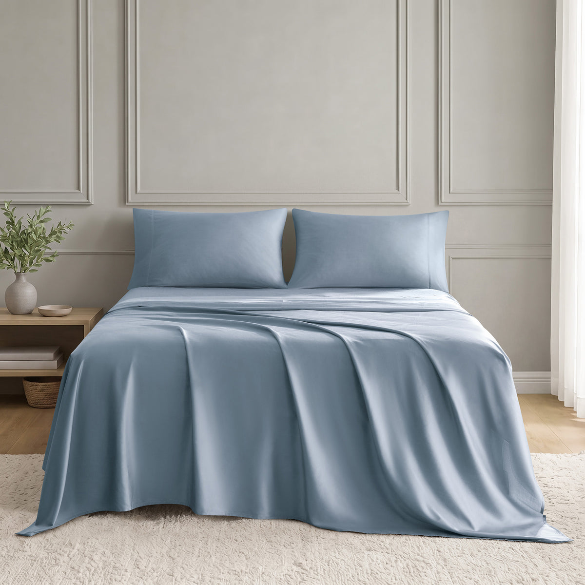 Tencel Cotton Sheets - Dusty Blue