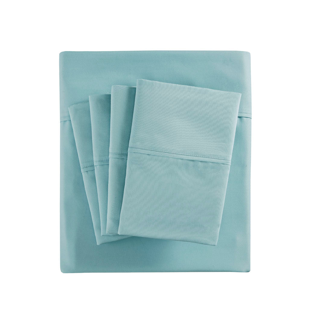 800 Thread Count Cotton Blend Sateen Sheet Set - Aqua