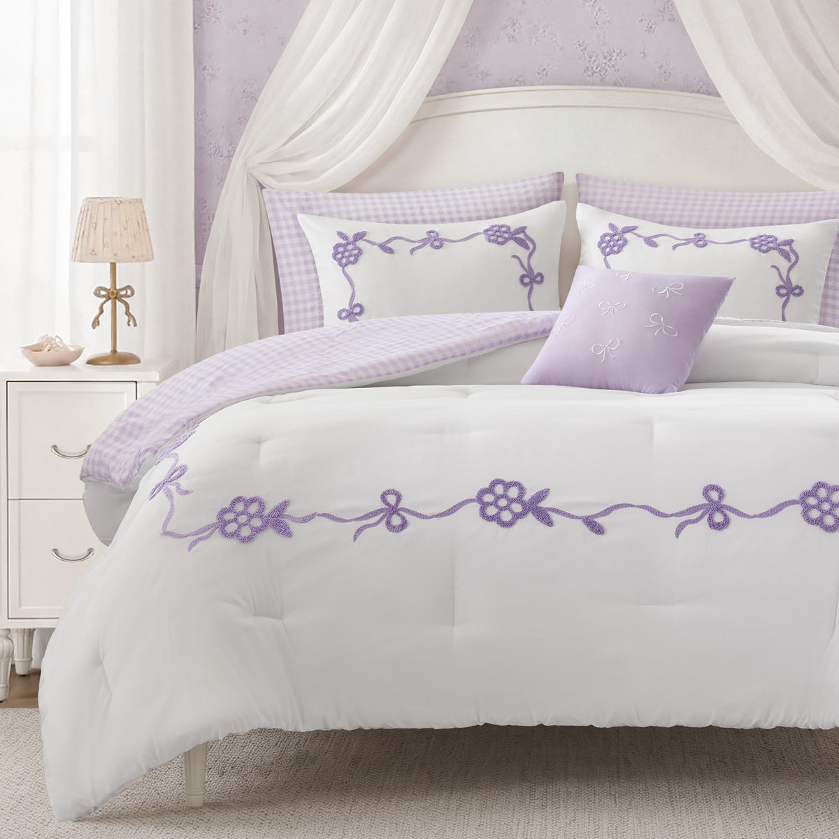 Tiffany Comforter Set - Purple