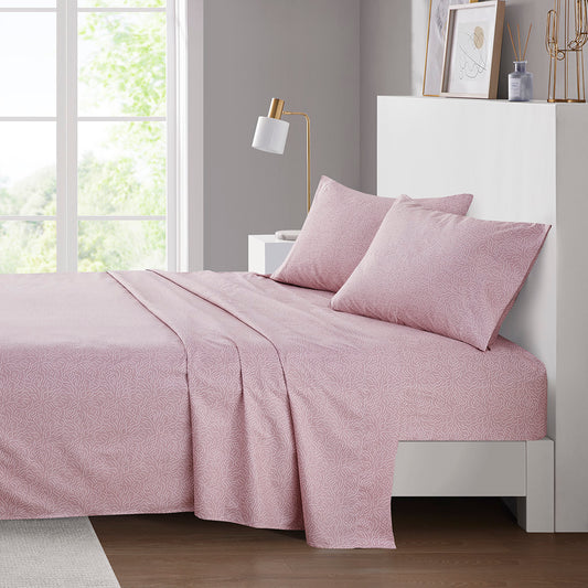 Printed Microfiber Sheet Set - Blush Waves