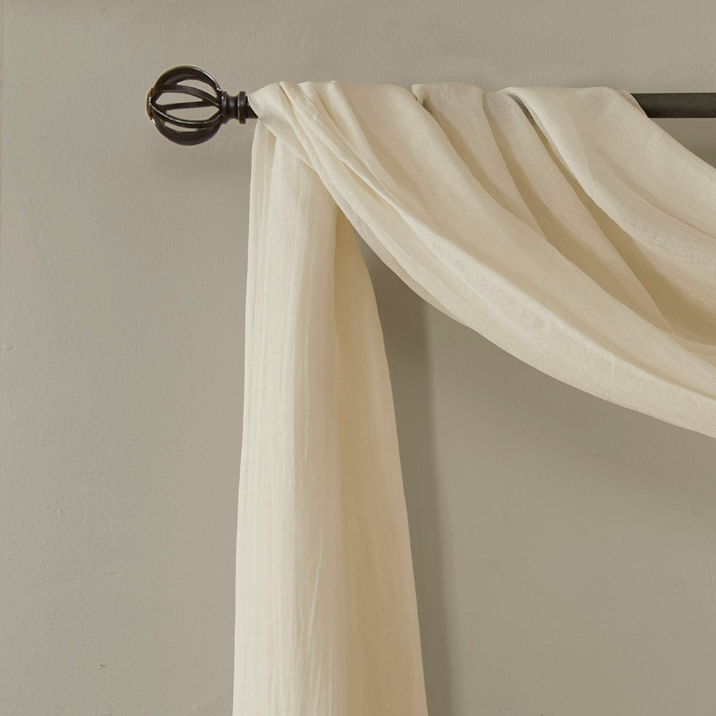 Harper Solid Crushed Scarf Sheer - Cream