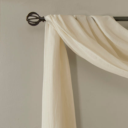 Harper Solid Crushed Scarf Sheer - Cream