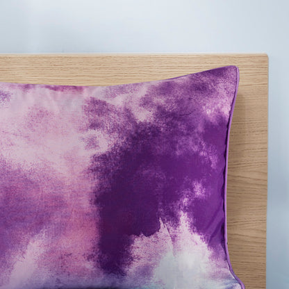 Cassiopeia Watercolor Tie Dye Printed Duvet Cover Set with Throw Pillow - Lavender