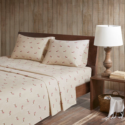 Cotton Flannel Sheet Set - Tan Dog