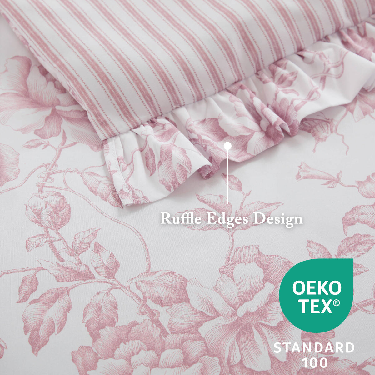 Adele Comforter Set with Decorative Pillows - Pink