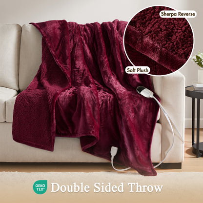 Heated Microlight to Berber Throw - Red