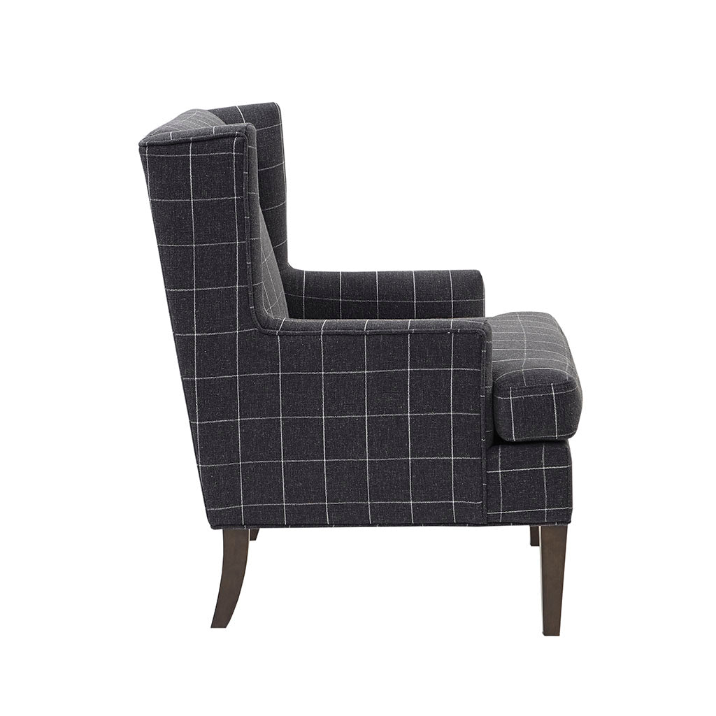 Decker Wingback Armchair - Charcoal