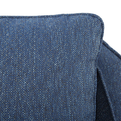 Brianne Upholstered Swivel Curved Armchair - Navy