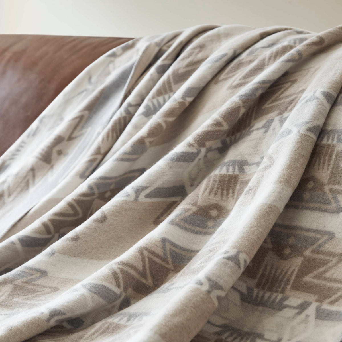 Alberta Cotton Blend Blanket - Neutral Aztec