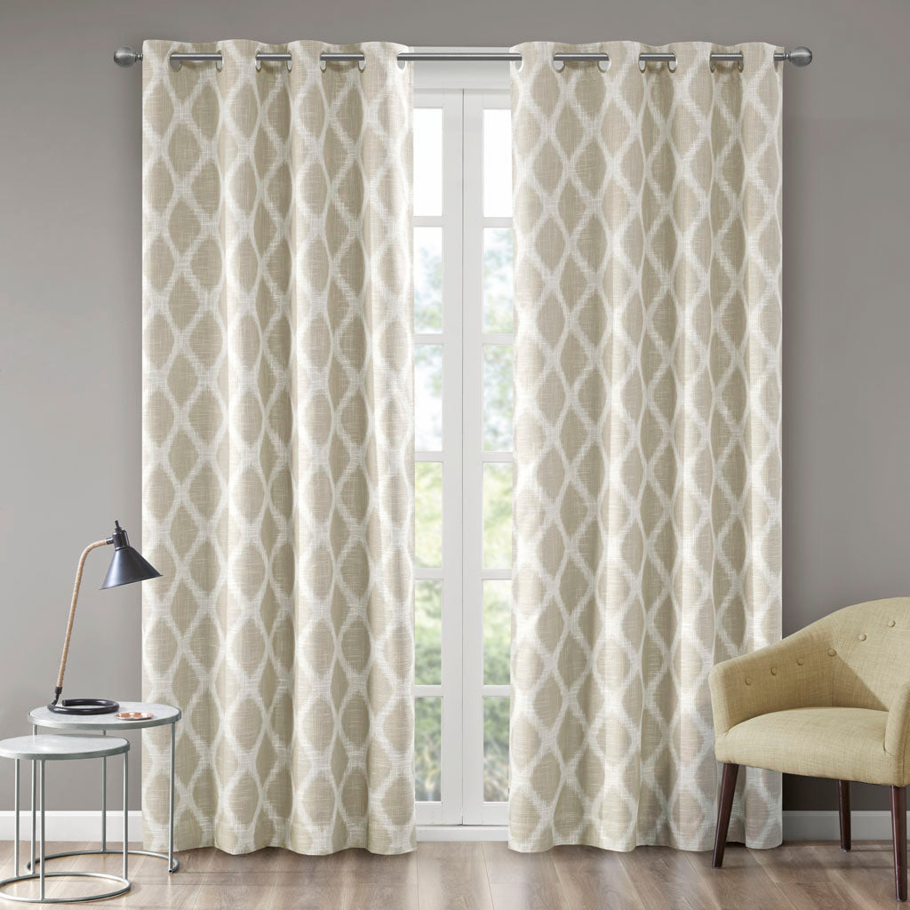 Blakesly Printed Ikat Blackout Curtain Panel - Taupe