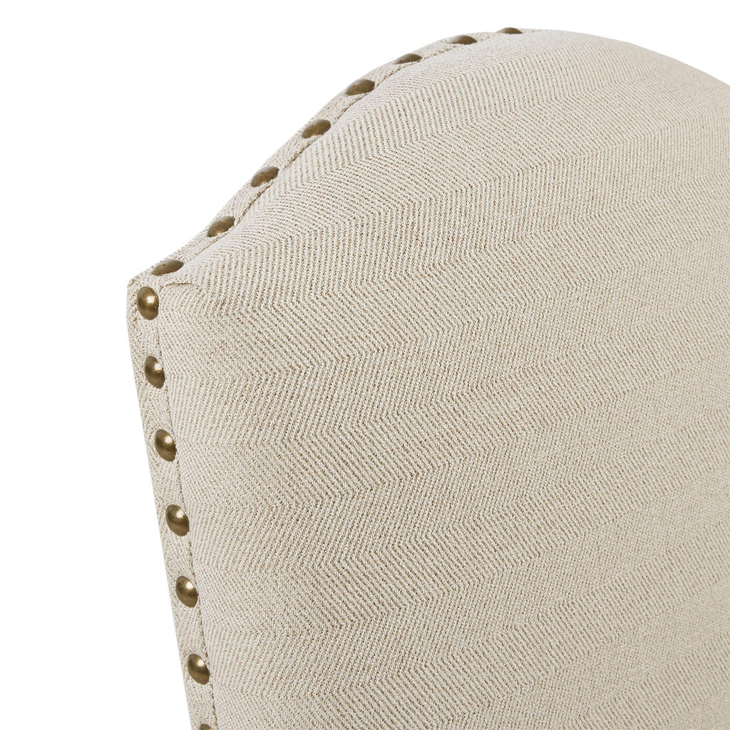 Foster Set of 2 High Back Dining Chairs with Skirts - Beige
